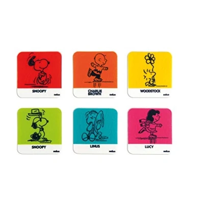Image de Excelsa Peanuts Lot de 6 sous Verres en Polyester, Multicolore