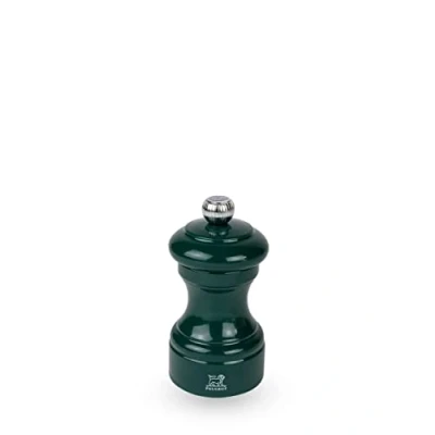 Image de PEUGEOT Moulin à Sel Bistro 10 cm Réglage Classique En Bois Labellisé PEFC Fabrication Française Coloris Laqué Vert Forêt