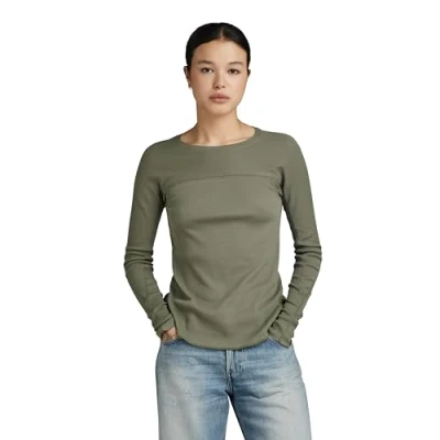 Image de G Star Femme Top Swedish Army Slim, Vert (dk shamrock D24536 D527 7159), XS