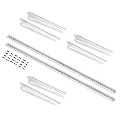 Image de Emuca Profilés de fixation murale et supports d’étagères Jagmet, 280, Peint en blanc, Acier