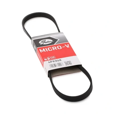 Image de GATES Micro V 4PK868 Courroie Poly 868 4 Polyester, EPDM (éthylène propylène diène caoutchouc) HONDA: CRX 3, Civic 3/5 portes, NISSAN: Silvia