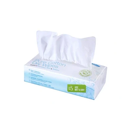 Image de Ivyone Lingettes sèches en pur coton, 100% Biodégradables pour Bébe, Maquillage Wipe, Débarbouillettes Jetables Et Doublure,100