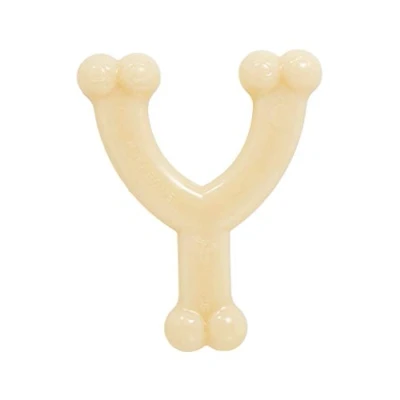 Image de Nylabone Jouet à mâcher résistant Dura en forme d’os de vœux, arôme poulet, pour les petits Chiens (jusqu’à 11kg), mâchouillage puissant/extrême