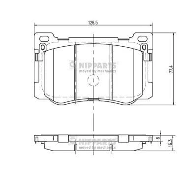 Image de Kit de plaquettes frein, frein à disque NIPPARTS N3600549