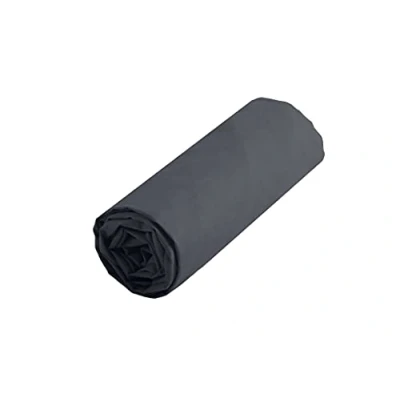 Image de STOF Drap Housse Taille 90x190 cm 100% Coton Couleur Gris Modèle Alicia Doux et Confortable pour Nid Douillet Certifié Oeko TEX