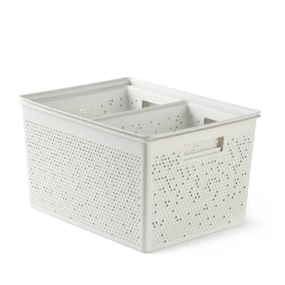 Image de TATAY Bohol Lot de 4 boîtes rangement rectangulaires (2 x l, 1 12 20 L), polypropylène, sans BPA, plastique 100 % recyclé, blanc, dimensions : 30 39 21,5 cm