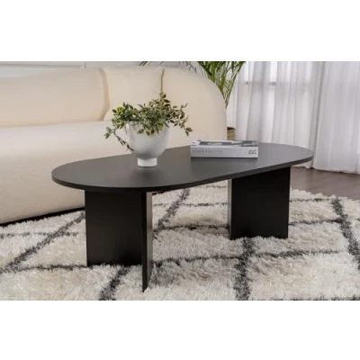 Image de Table de basse ovale en aggloméré Sable noir