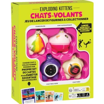 Image de Asmodee Chats Volants : Pack 4 Jeux de société, Un Jeu Cartes des créateurs Exploding Kittens, Famille et Enfants à partir 8 Ans, 2 Joueurs +, Version française