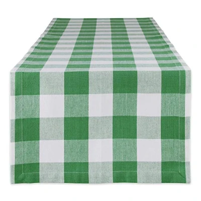 Image de DII Buffalo Check Collection Chemin de table classique Farmhouse 35,6 x 182,9 cm Vert et blanc