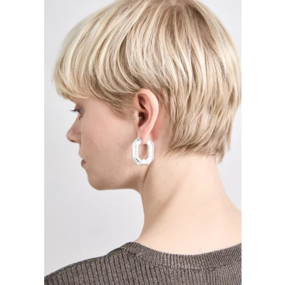 Image de Swarovski Lucent HOOP Boucles d&#039;oreilles silvercoloured, Femme, Taille: One Size, Silver coloured