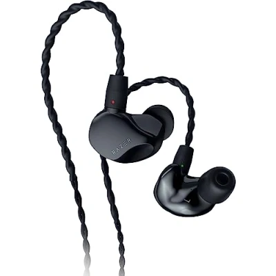 Image de Razer Moray Écouteurs intra Auriculaires pour Streaming : Design Acoustique Hybride à Double Pilote Forme Ergonomique discrète Isolation passive du Bruit Fils Supra tressés