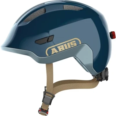 Image de ABUS Casque pour enfants Smiley 3.0 ACE LED de vélo avec lumière ajustement profond &amp; place une tresse filles et garçons Bleu brillant, taille M