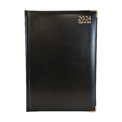Image de G4 Agenda semainier 2024 avec couverture rigide et papier 70 g/m² Noir Format A4