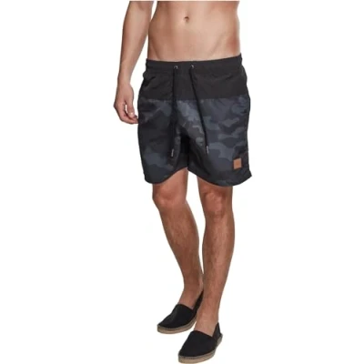 Image de Urban Classics Block Short de bain, Homme, Taille: 4XL, Blk/darkcamo