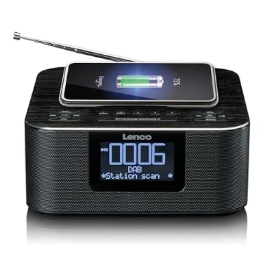 Image de Lenco CR 650BK Radio DAB+/FM avec Bluetooth® et câble de connexion, noir