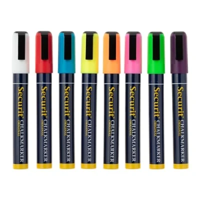 Image de Securit Assorted Markers 2x6mm Nib (Pack 8)