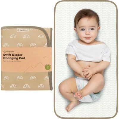 Image de Portable Coussin À Langer Étanche Pliable Bébé Matelas Tapis De Voyage Léger, Petit Léger Pour Changeur Lavable En Machine (Rainbow)