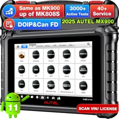 Image de Autel MaxiCheck MX900, 2025 Valise Diagnostic Auto avec 3000+ Tests Actifs, DoIP&amp; CAN FD, 40+ Services, Même Fonction que MK900 MK900BT, Ver Supérieure de MK808BT PRO MK808S MX808S, Tout Système, 11OS