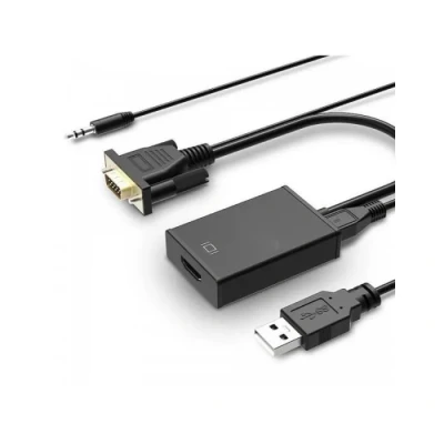Image de Adaptateur VGA / m + Audio jack 3.5 USB vers HDMI F Noir 0.15