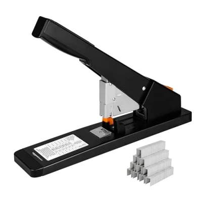 Image de Amazon Basics Agrafeuse ultrarésistante, 210 feuilles, Noir