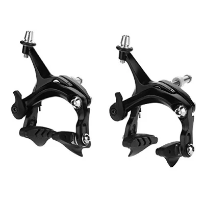 Image de Etrier De Frein Velo,Etrier Course Noir,Etrier Velo,Dual Pivot Brakes,Etrier Route,2Pcs V Brake Vtt,Freins Avant Et Arrière Cheval En Acier Pour Vélo