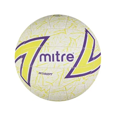 Image de Mitre Intercept Netball Unisexe, Blanc/Vert/Violet, 32