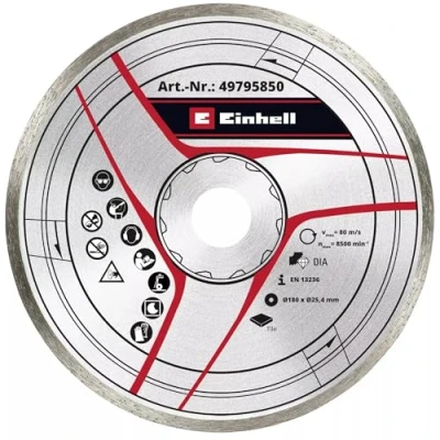 Image de kwb by Einhell Disque de coupe diamant pour carrelage (Ø 180 x 25,4 mm, jante 6 régime max. 8 500 tr/min, Einhell)