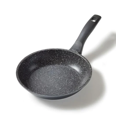 Image de STONELINE Poêle à Frire 20 cm, Revêtement Antiadhésif avec de vraies particules pierre, Cuire sans Huile ni Graisse, adaptée l&#039;Induction, Couleur Gris