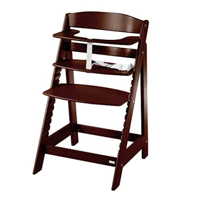 Image de roba Chaise Haute Évolutive en Bois Brun 2 1 Sit Up Flex Hauteur Réglable de 6 Mois jusqu&#039;à 70 kg Bébé Anti Basculement avec Surface Lisse