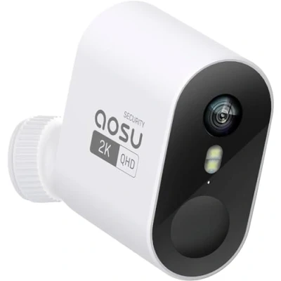 Image de AOSU 2K Caméra Surveillance WiFi Extérieure sans Fil, Ajouter des caméras spécifiquement pour Homebase (ne Fonctionne Pas Homebase), 240 Jours, Détection de Mouvement PIR, Vision Nocturne, IP67