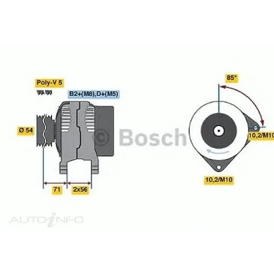 Image de BOSCH Alternateur 14V 120A B2+(M8),D+(M5) Pompe à vide non comprise 54mm OPEL: Meriva A, Astra H 3/5 portes, Zafira B, VAUXHALL: Mk5