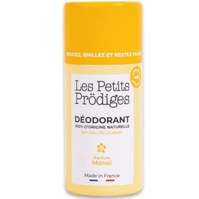 Image de Déodorant Monoï 40g 100% Naturel Tout Type de Peau Sans Alcool Conservateur Aluminium Parabène sensible Fabriqué en France Vegan LES PETITS PRODIGES