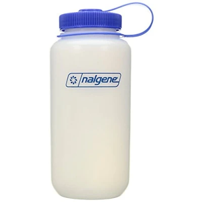 Image de Nalgene Gourde ultralight 1 L, Grande ouverture, très légère durable réutilisable, pour la randonnée et le bureau, Transparent, Bleu