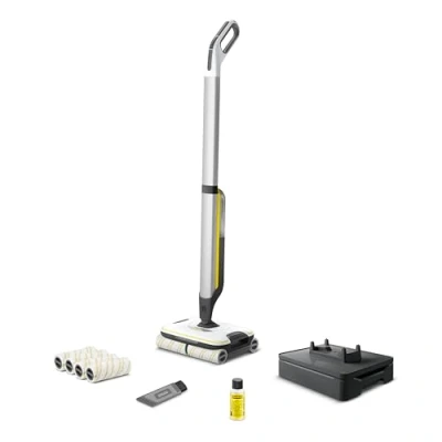 Image de Kärcher Nettoyeur de Sols FC 7 Cordless Extra, sans Fil avec 4 Rouleaux Microfibres, Autonomie : 45 min, Zone Nettoyage par Charge Batterie 135 m², en Exclusivité sur Amazon