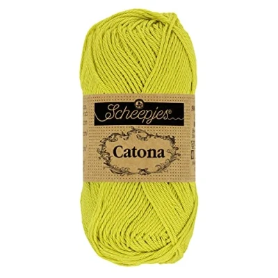 Image de Scheepjes Fil Catona 245 vert jaune 1 x 50 g