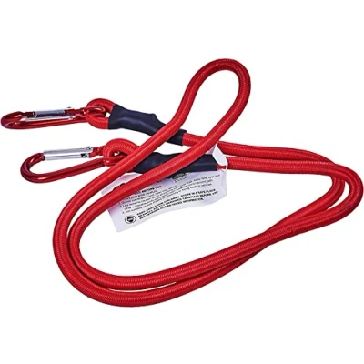Image de Mr. Gadget&#039;s Solutions® Tendeur élastique robuste avec mousqueton et clips de fixation Rouge 120 cm