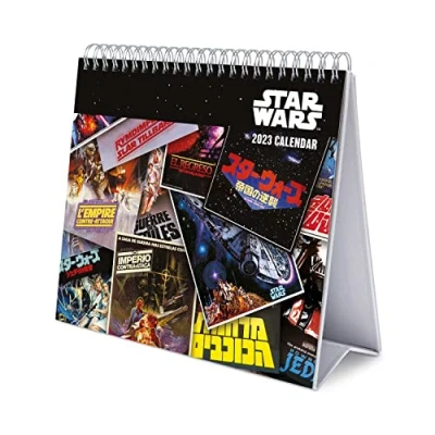 Image de Grupo Erik CS23007 Calendrier de Bureau 2023 Star Wars 12 Mois 20 x 18 cm, Mensuel en Français, Janvier à Décembre Sous Licence Officielle, Certifié FSC, avec Support Rigide