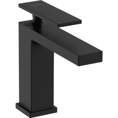 Image de hansgrohe Tecturis E Mitigeur de lavabo sans tirette ni vidage, économie d&#039;énergie (CoolStart), Robinet salle bain avec hauteur sous bec 110 mm, d&#039;eau (EcoSmart+), Noir mat, 73012670