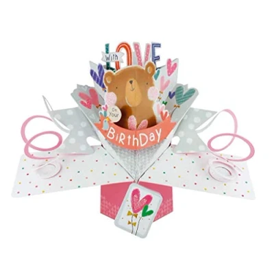 Image de Second Nature POP183 Carte d&#039;anniversaire pop up Motif ours
