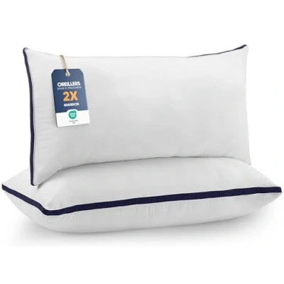 Image de Utopia Bedding Oreillers 40 x 80 cm (2 Pièces), Rembourrage en Fibres Creuses Vierges 3D, Oreiller Doux et Facile à Entretenir (Bleu Marine)