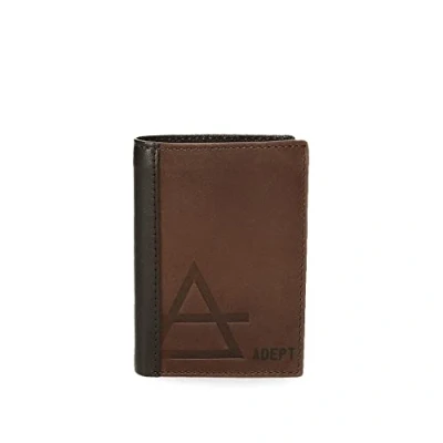 Image de Adept Jim Portefeuille Vertical avec Porte Monnaie Marron 8,5 x 11,5 1 cm Cuir, Marron,