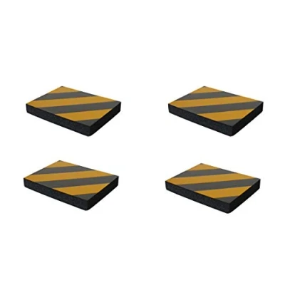 Image de SNS SAFETY LTD Pare Chocs en Caoutchouc Mousse Adhésives, pour Protéger Les Portières de Voiture Appliquant aux Murs dans Garages, 4 pièces (24x18x3cm, Noir Jaune)