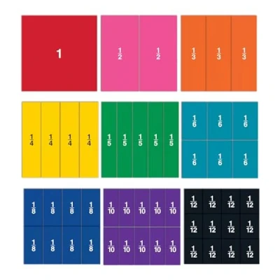 Image de Learning Resources Carrés de fractions aimantés recto verso