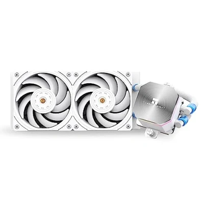 Image de Thermalright Frozen Edge 240 Refroidisseur d&#039;eau pour processeur, blanc avec ventilateurs PWM, vitesse de la pompe 3300 tr/min, roulement S FDB AMD AM4/AM5, Intel