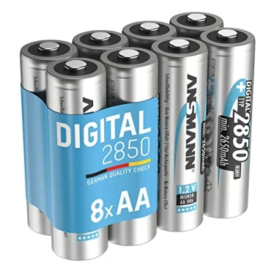 Image de ANSMANN accu AA mignon type 2850mAh 1,2V piles rechargeable avec capacité haute &amp; sans effet mémoire (8 pièces)