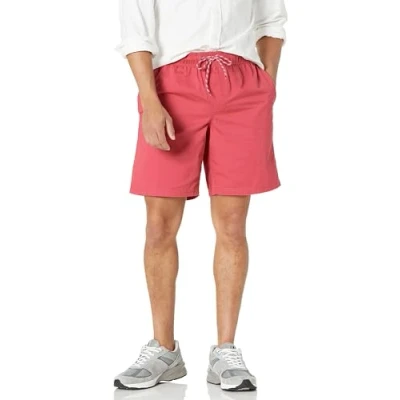 Image de Amazon Essentials Short De Marche avec Entrejambe 20,3 cm Et Cordon Serrage, Coupe Décontractée (Disponible en Grandes Tailles) Homme, Rouge Délavé, XS