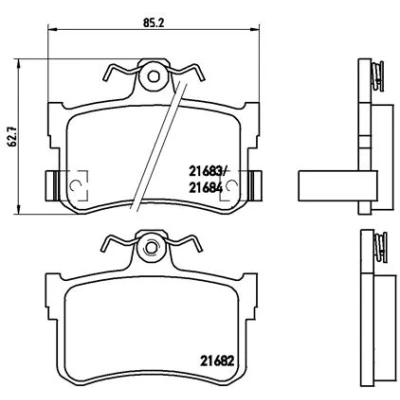 Image de BREMBO P 28 027 Jeu de plaquettes frein avec indicateur d&#039;usure vis d&#039;étrier sans accessoires MG: MG TF Cabriolet, MGF Cabriolet