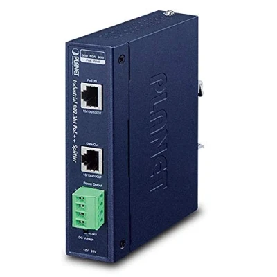 Image de Planet IPOE 173S séparateur Voix données Bleu Port Industriel Unique 10/100/1000Mbps 802.3bt PoE++ Splitter
