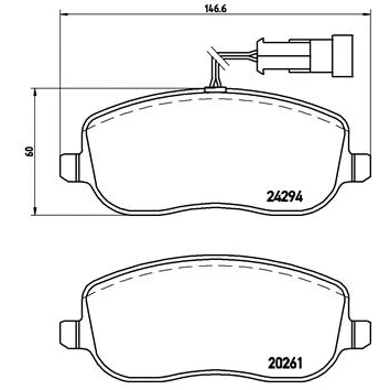Image de BREMBO P 23 100 Jeu de plaquettes frein contact signal d&#039;usure inclus avec accessoires FIAT: Croma II Break