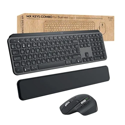 Image de Logitech MX Keys combo for Business Gen 2 keyboard Mouse included RF Wireless + Bluetooth QWERTY Spanish Graphite